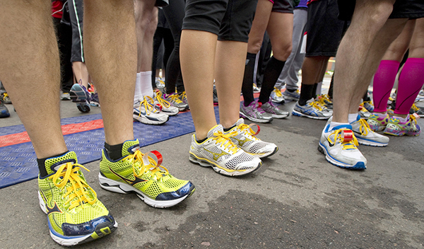 unning shoes galore at Run to Fight Children's Cancer annual GCU fundraiser. Their fit could impact performance.