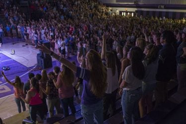 Students pack Antelope Gym for The Gathering on Tuesday nights.