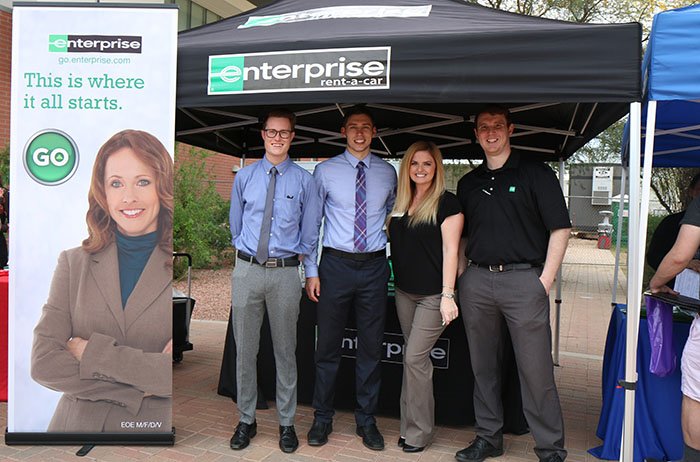 Enterprise hired 12 GCU grads into management training positions last year and also brought on five former interns from the University.